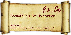 Csanády Szilveszter névjegykártya
