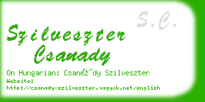 szilveszter csanady business card